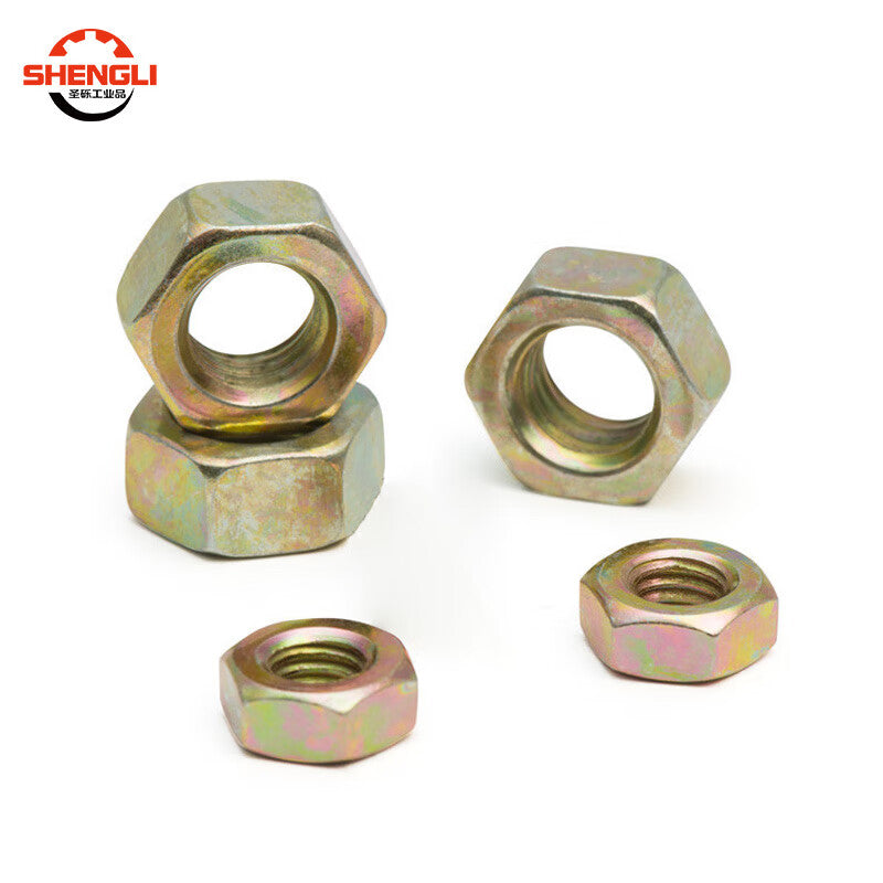 Saint-Struck carbon steel zinc-coated hexagonal nuts, yellow zinc nuts, M16 [20 pieces]