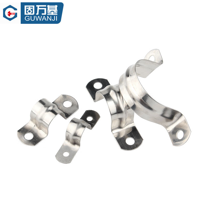 GUWANJI Stainless Steel U-Shaped Pipe Clamps, Saddle-Type Pipe Clips, Pipe Brackets, Hose Clamps, Water Pipe Clips, 201 Thin M80 [20 pieces/pack]