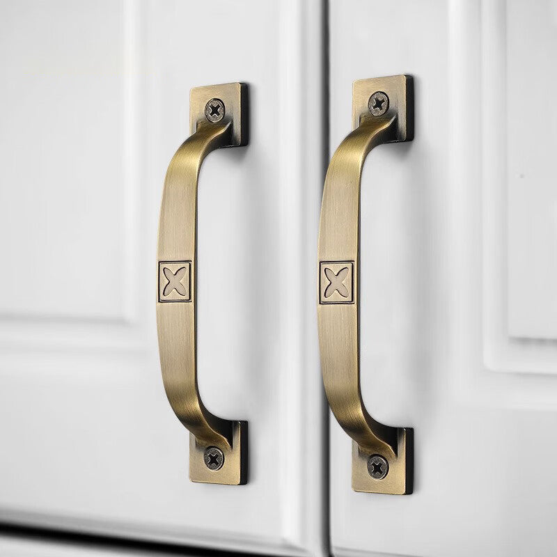 Pangu Precision New Chinese Style Sliding Door Handle, Wardrobe Surface Mounted Drawer Handle 5811-Antique Bronze 162mm