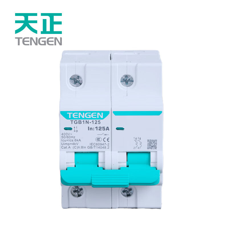 Tianzheng Electric TGB1N series 125 frame air switch small circuit breaker short circuit overload protection type C 2P 80A (Xiangyun 3.0) 335012800399