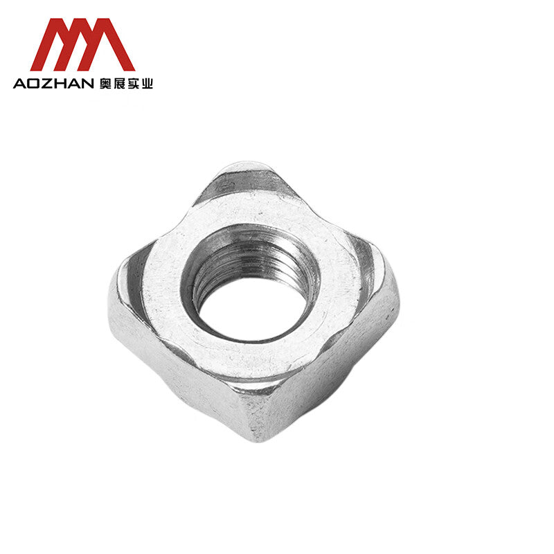 AOZHAN 304 Stainless Steel DIN928 Four-Corner Weld Nuts, M10, 400 pieces/box