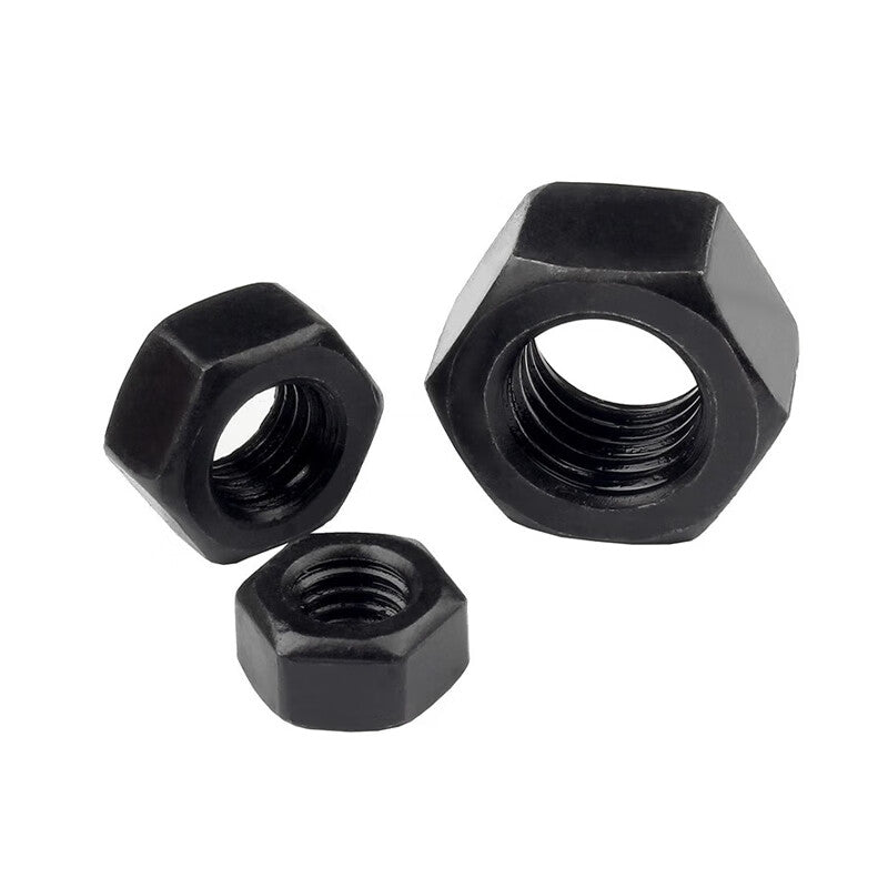 Steel Precast 12.9 grade blackened hexagonal nuts, national standard quality, high strength, black nuts and bolts, M12*1.25 (20 pieces per pack) [Jingcang]