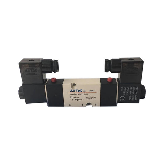 AirTAC NAMUR specification internal pilot solenoid valve, 2-position 5-way, double solenoid, DIN socket type; 4M22008F