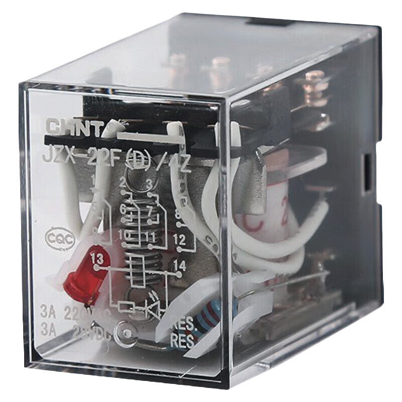 Chint small medium power electromagnetic relay DC 12VDC 4NO+4NC 3A JZX-22F(D)/4Z plugs into DC12V
