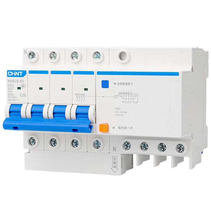 Chint NXBLE-63 4P D40 30mA RCCB 6kA Circuit Breaker