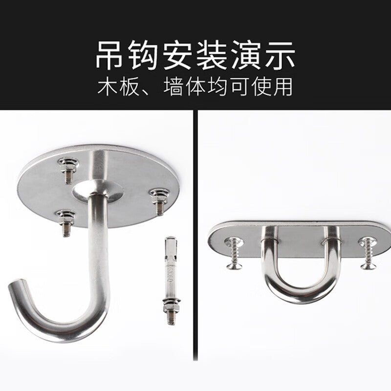 Deqi Stainless Steel Hanging Hooks, Ceiling Fan Hooks, U-Shaped Load-Bearing Fixing Hooks, Small U-Shaped Hooks (10 Black)