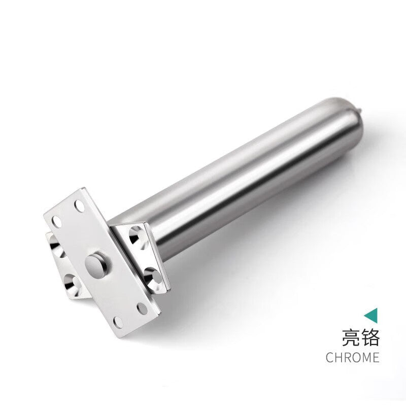 Concealed door closer with spring, hidden mechanism, automatic door closer, concealed device, bright chrome stainless steel.