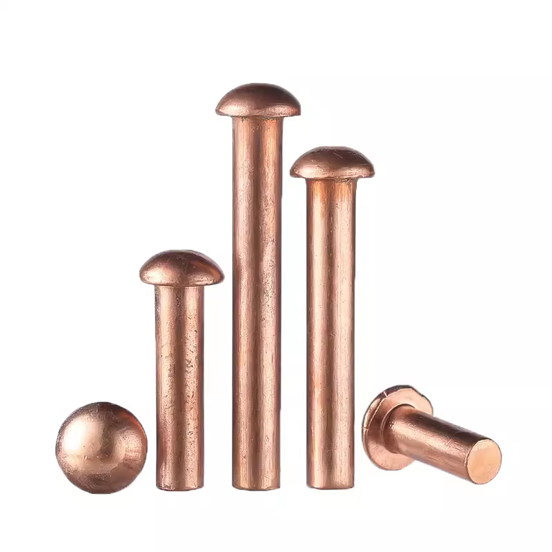 Bairuite Semi-round Head Copper Rivets, Striking Solid Copper Rivets, GB867 M4*12 [20 pieces]