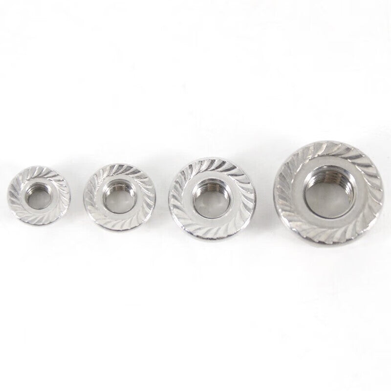 Haisdick 304 Stainless Steel Flange Nuts DIN6923, Anti-slip Toothed Nuts HKsq-281 M4 (150 pieces)