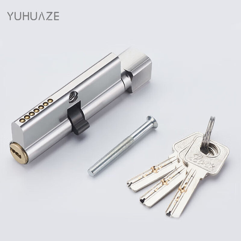 Yuhuaze Interior Door Lock Cylinder, Bedroom Door, Room Door, Wooden Door Lock Cylinder, Handle Door Lock Cylinder, Small 70mm Lock Cylinder for Bedroom, Total Length 70mm, Comes with 3 Keys