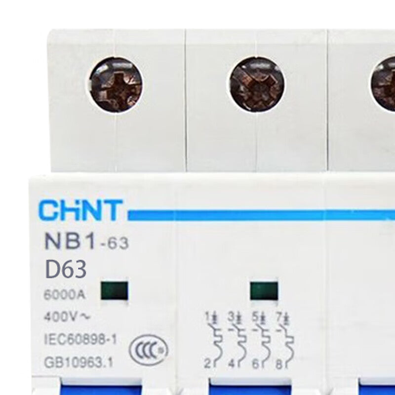Chint NB1-63 4P 63A D 6kA Miniature Circuit Breaker