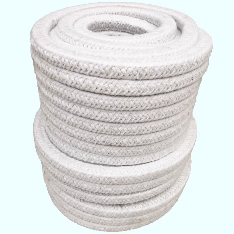 OKW ceramic fiber packing high-temperature resistant sealing strip, round braided asbestos rope, 8*8/meter [square], 2 meters per roll.