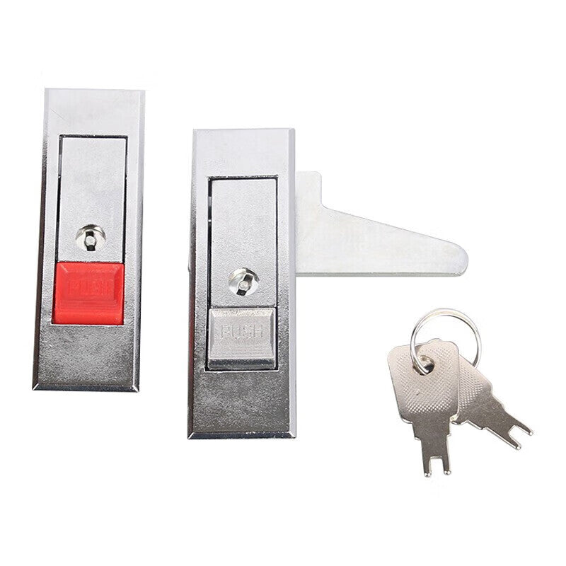 Jin Gu Lao push-button lock, power distribution cabinet door lock, filing cabinet lock, spring-loaded lock, switch cabinet MS603, red bead with key (3 pieces) KZS-1131