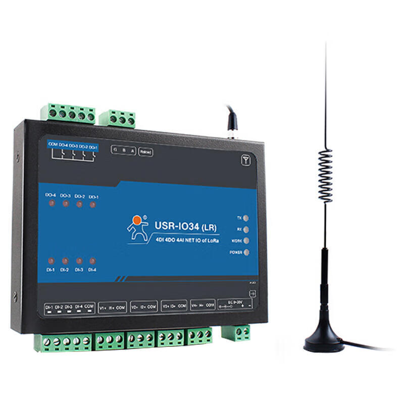 LonHand 4G network IO controller 4 input 4 output 4 analog remote/local control RS485 communication USR-IO34 LoRa version self-organizing network