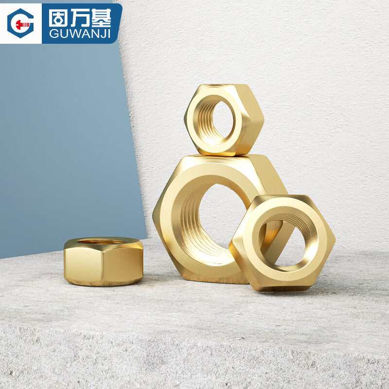 Guwanji GB/T 41 Hex Nuts, Copper Nuts, Brass Screw Nuts and Nuts National Standard Fastener Collection M3 [200 pieces]