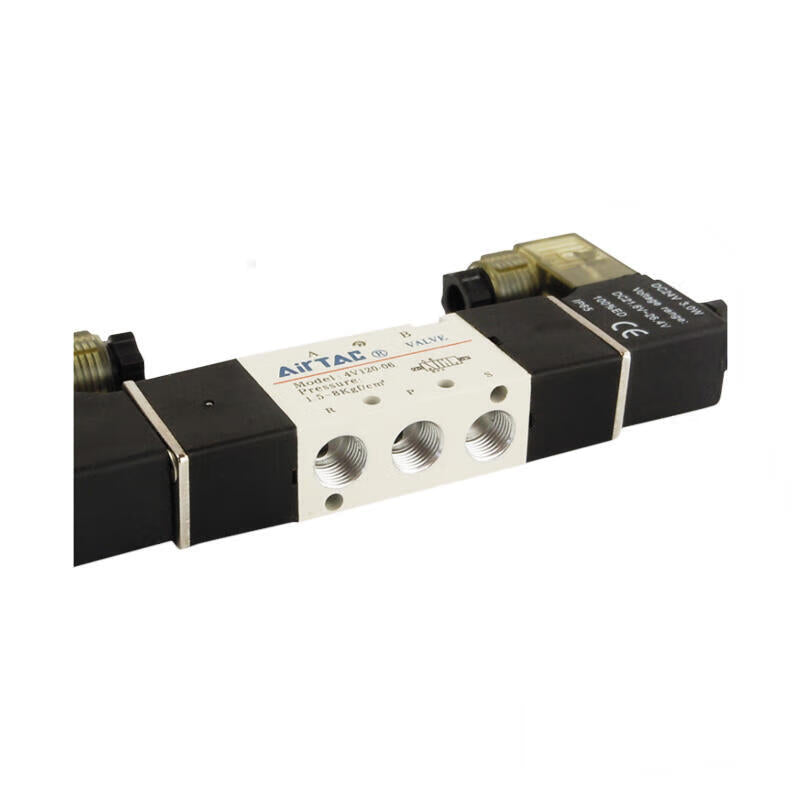 AirTAC internal pilot solenoid valve, 2-position 5-way, double solenoid, DIN socket type; 4V12006B