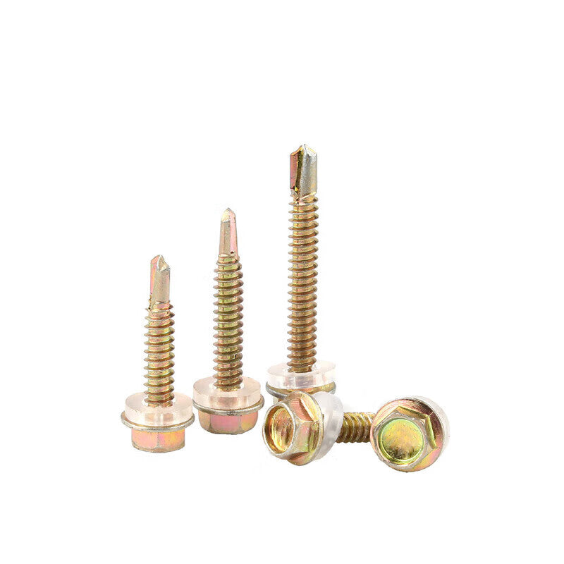 Xiaofeng Precision Zinc-Concentrated Hexagonal Self-Drilling Screws, Corrugated Steel Roofing Screws, Self-Tapping Dovetail Screws, 4.8*25 - Approx. 145 Pieces