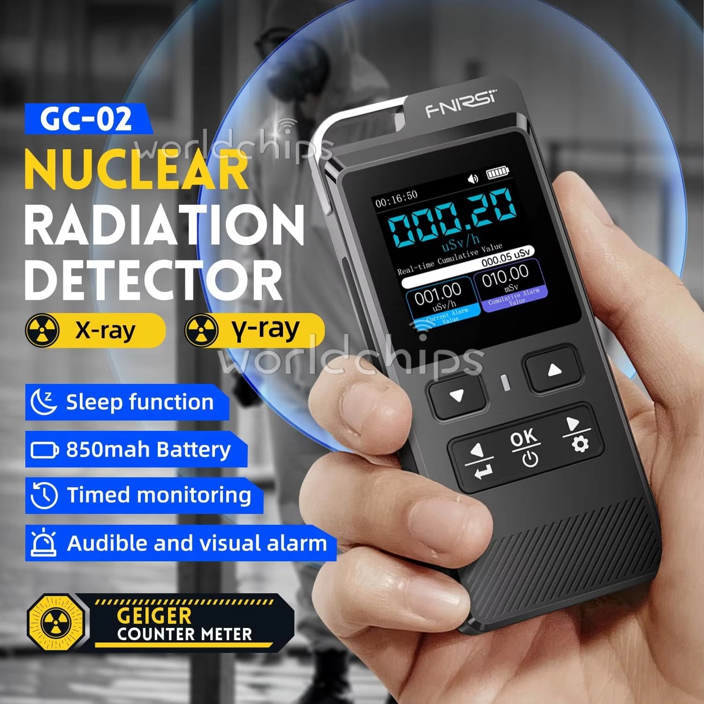 FNIRSI GC-02 Nuclear Radiation Detector Professional Geiger Miller Counter