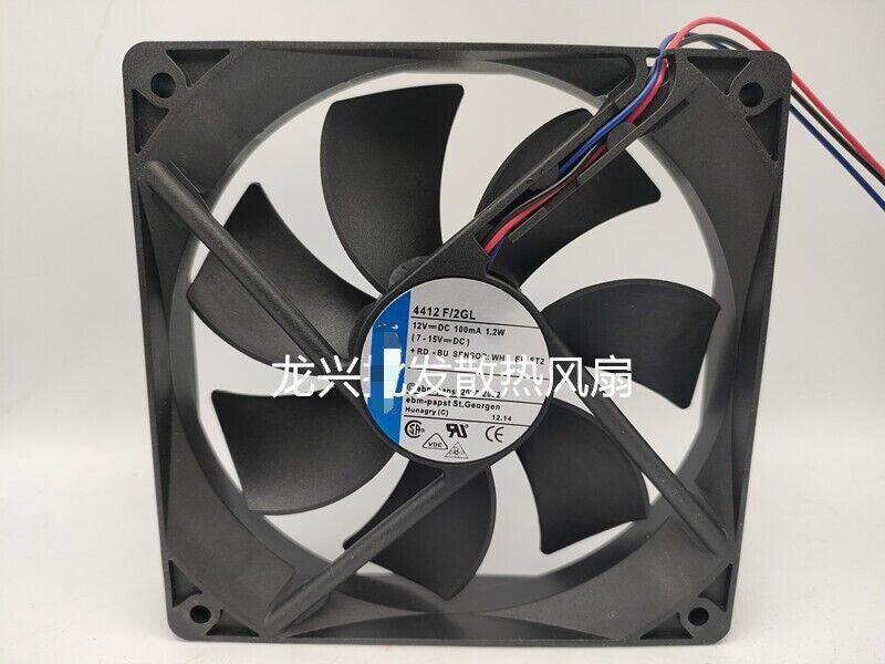 1 PCS Axial fan 4412F/2GL DC12V 1.2W 12025 12cm 3 wire cooling fan