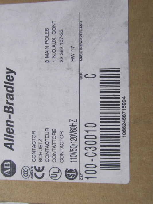 For Allen-Bradley 100-C30D10 Contactor