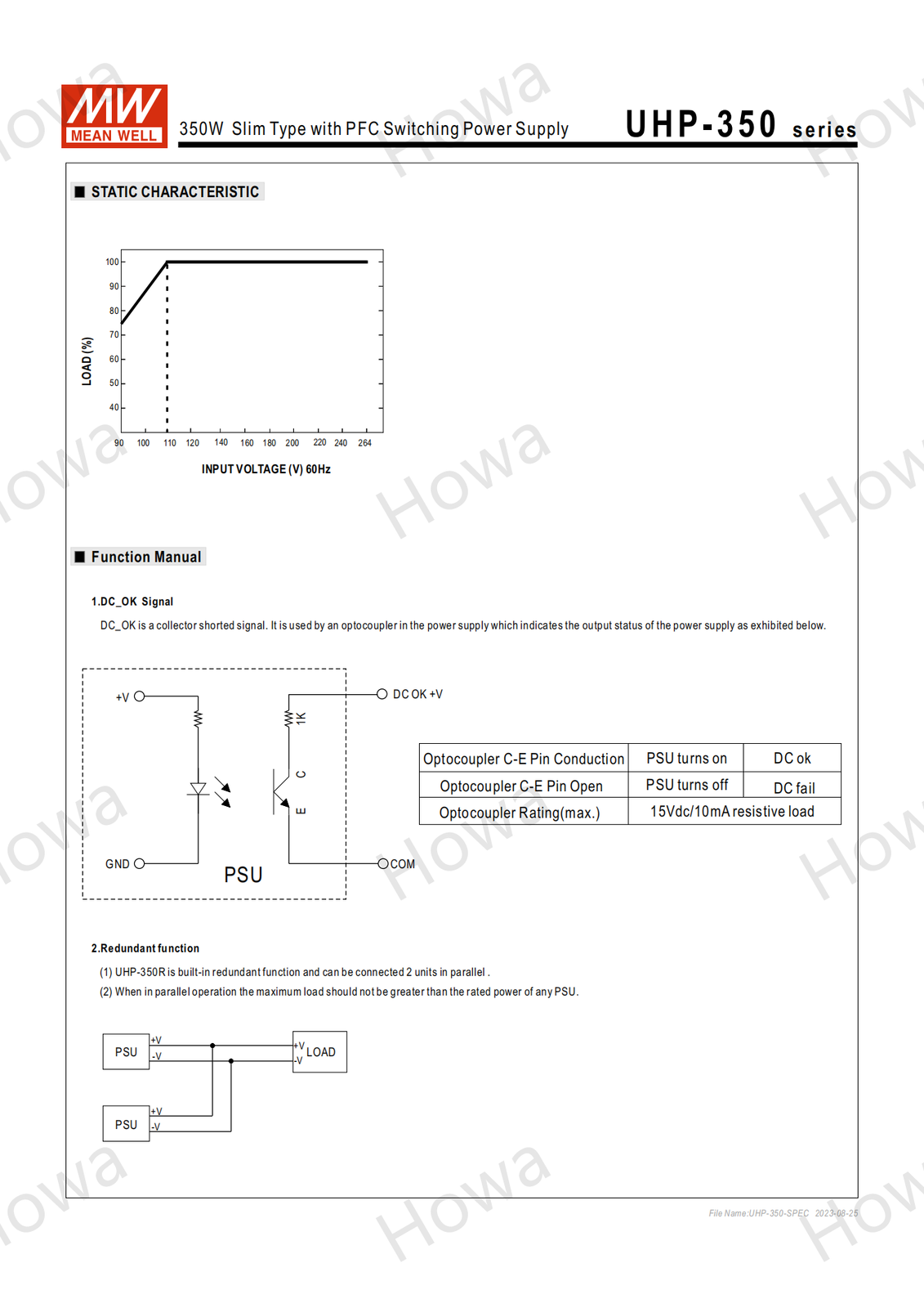 UHP-350 switching power supply 5V15V24V36V48V55 PFC high performance ultra-thin