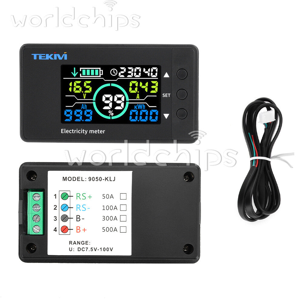 DC7.5~100 Battery Monitor Voltage Ammeter Bi-directional Detection Coulomb Meter