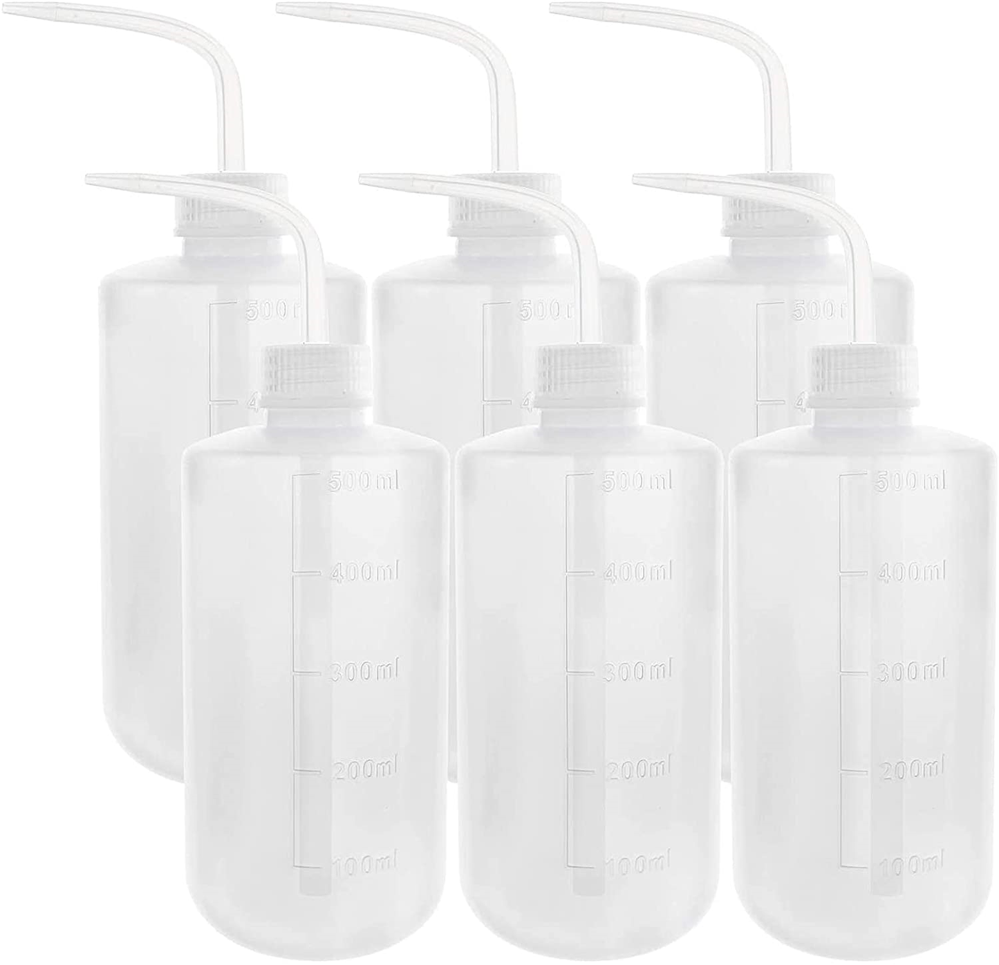 Lab Necessities 6 Pack 500ml LDPE Squeeze Bottles for Everyday Laboratory Use