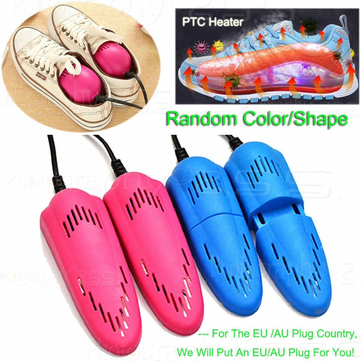 Shoes Boot Socks Dryer 110-240V PTC Heater Winter Warmer Deodorizer Dehumidify