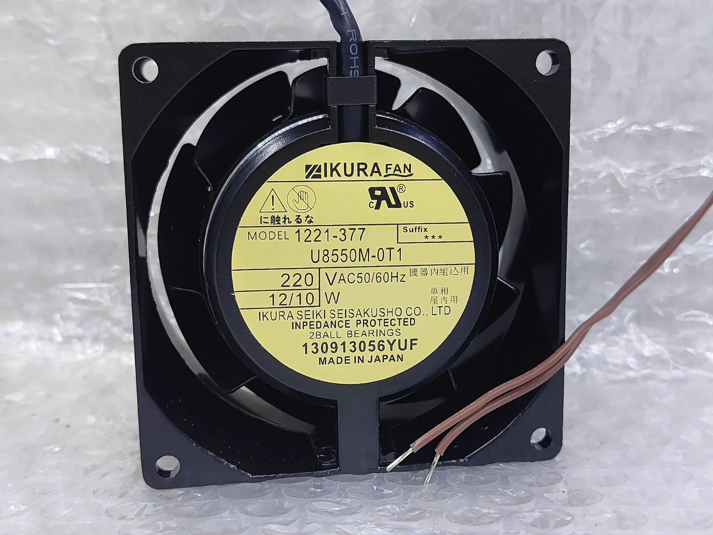 IKURA 1221-377 U8550M-0T1 220V 12/10W High Temperature Cooling Fan