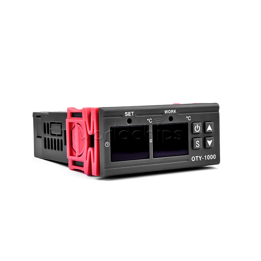 AC 220V Dual Display Digital Temperature Thermostat Controller 0~999℃ + K Senser
