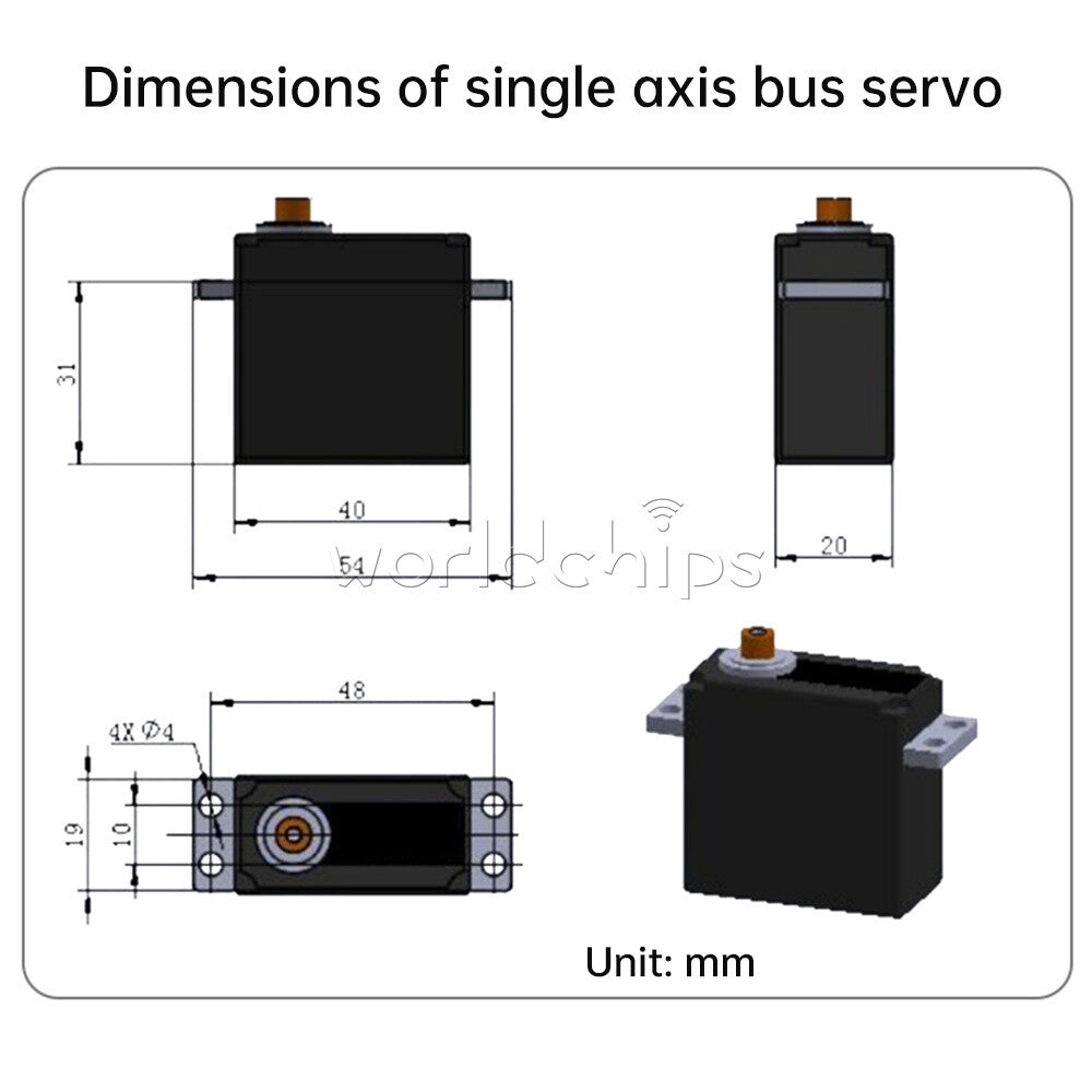 DC5-8.4V Robot DIY Servo 15kg Serial Bus Servo Metal Gear Single/Dual-axis