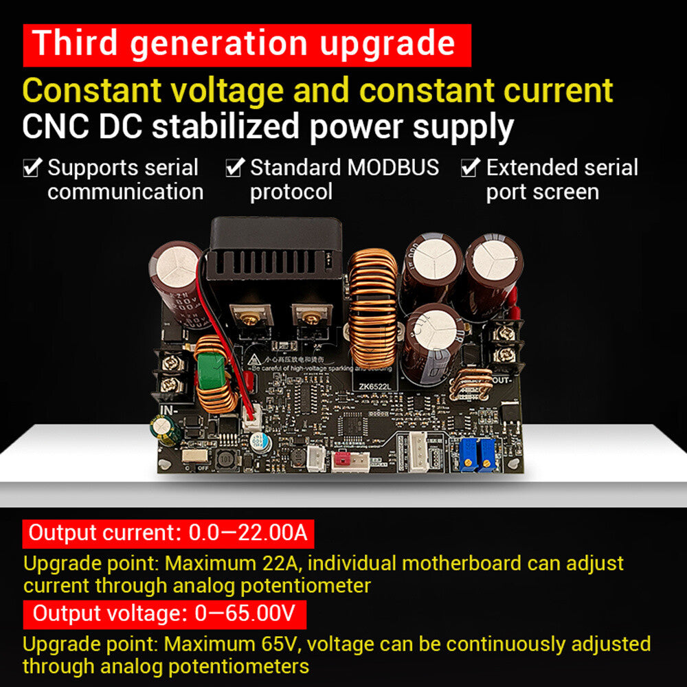ZK-6522 CNC Buck DC Stabilized Power Supply Module Voltage Regulator 22A/1400W