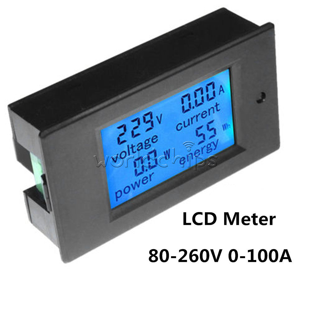 AC 0-100A LCD Volt Digital Current Power Meter Ammeter Voltmeter Meter