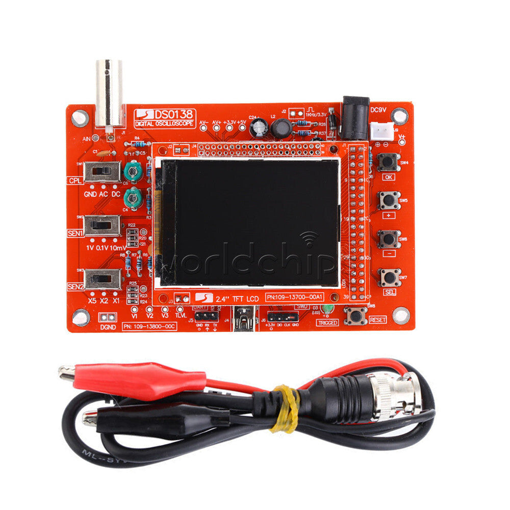 DSO138 2.4" TFT Digital Oscilloscope Cortex-M3 1Mbps Assembled Acrylic Case Kits
