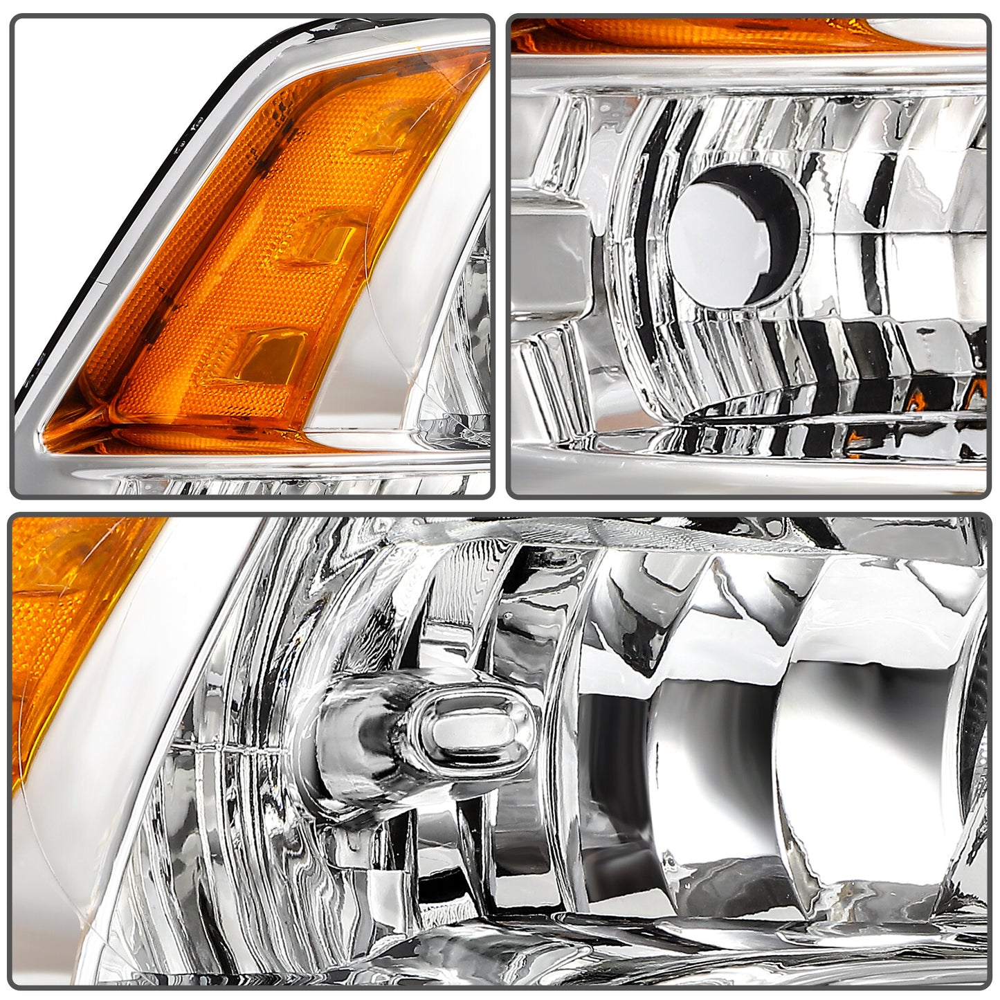 Fits 2009-2010 Dodge Ram 1500 Front Headlights Assembly Left + Right Sides Set