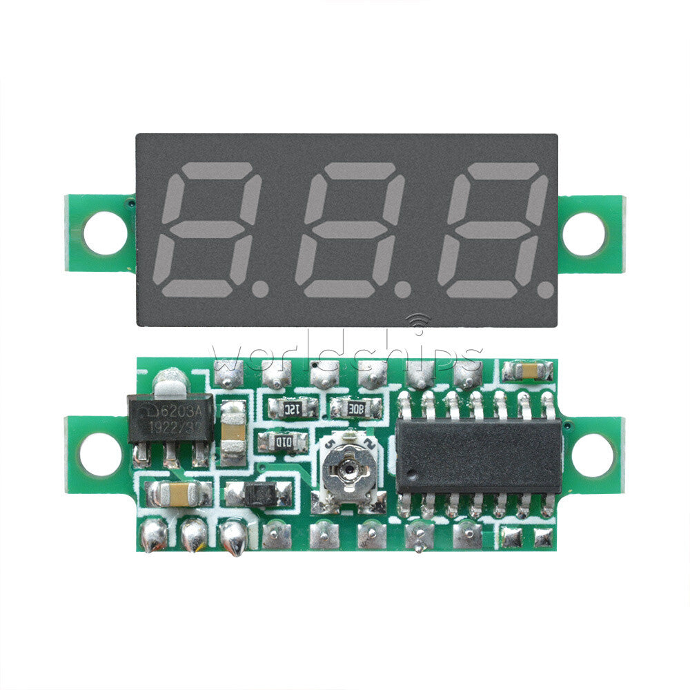 10PCS Mini DC 0-100V 0.28" 3-Digit Voltmeter LED Voltage Panel Meter 3 Wire