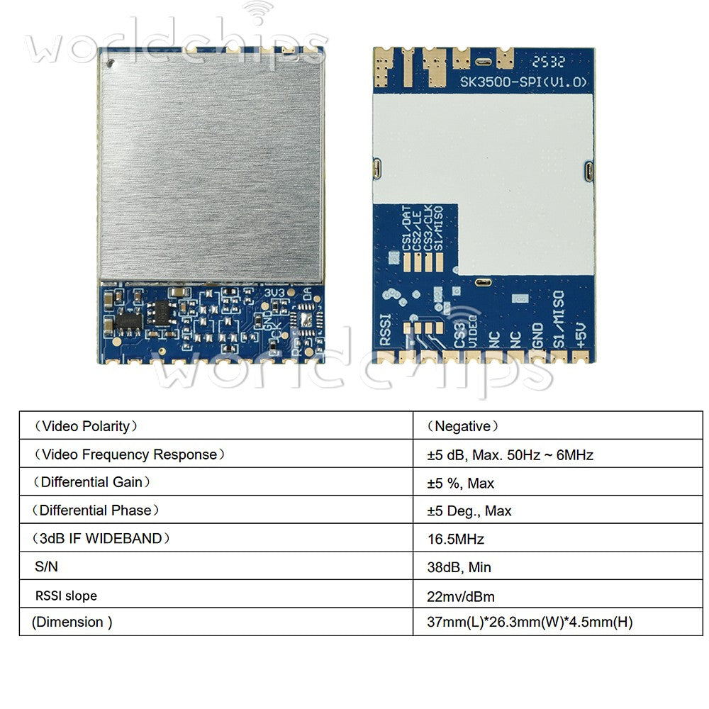 3.3Ghz FPV Analog Wireless Audio Video Transmission Receiving Module 64CH VRX