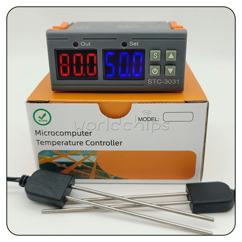 STC-3031 AC 110-220V DC 12V 24V Digital Temperature Humidity Sensor Controller