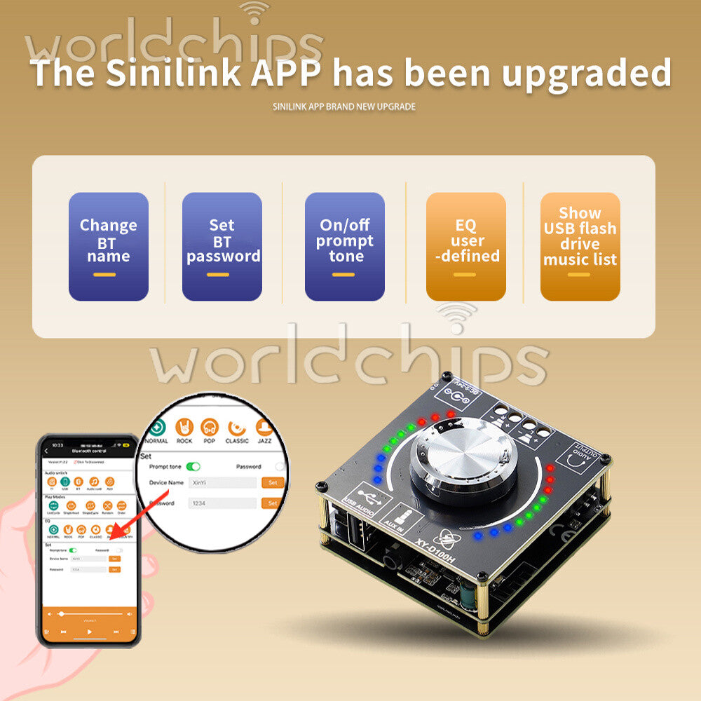 HIFI Bluetooth Digital Audio Amplifier Board 2.0 Channel TPA3116 Power Amplifier