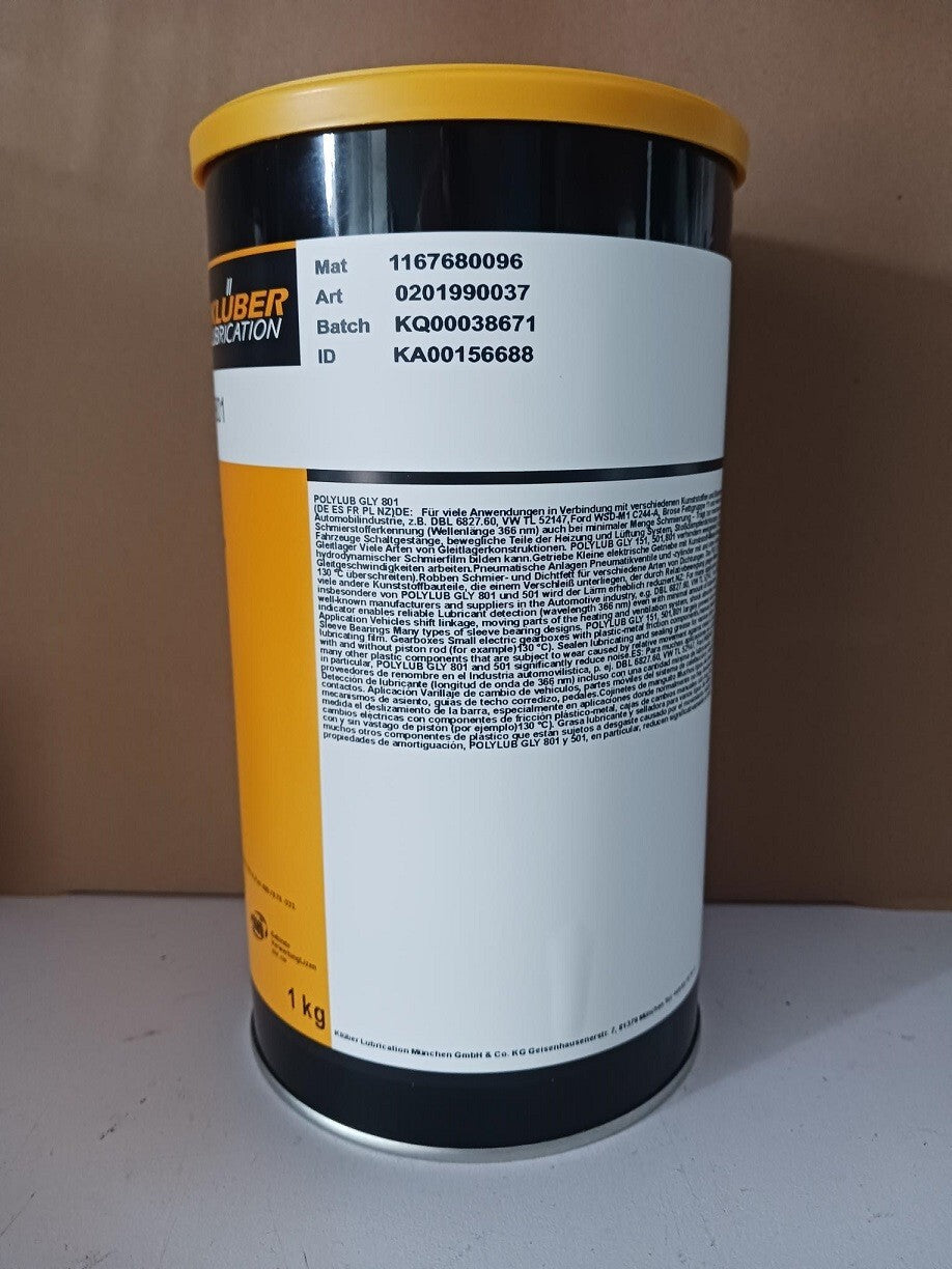 KLUBER Lubrication POLYLUB GLY 801 Grease 1Kg (2.2 LB)  free shipping