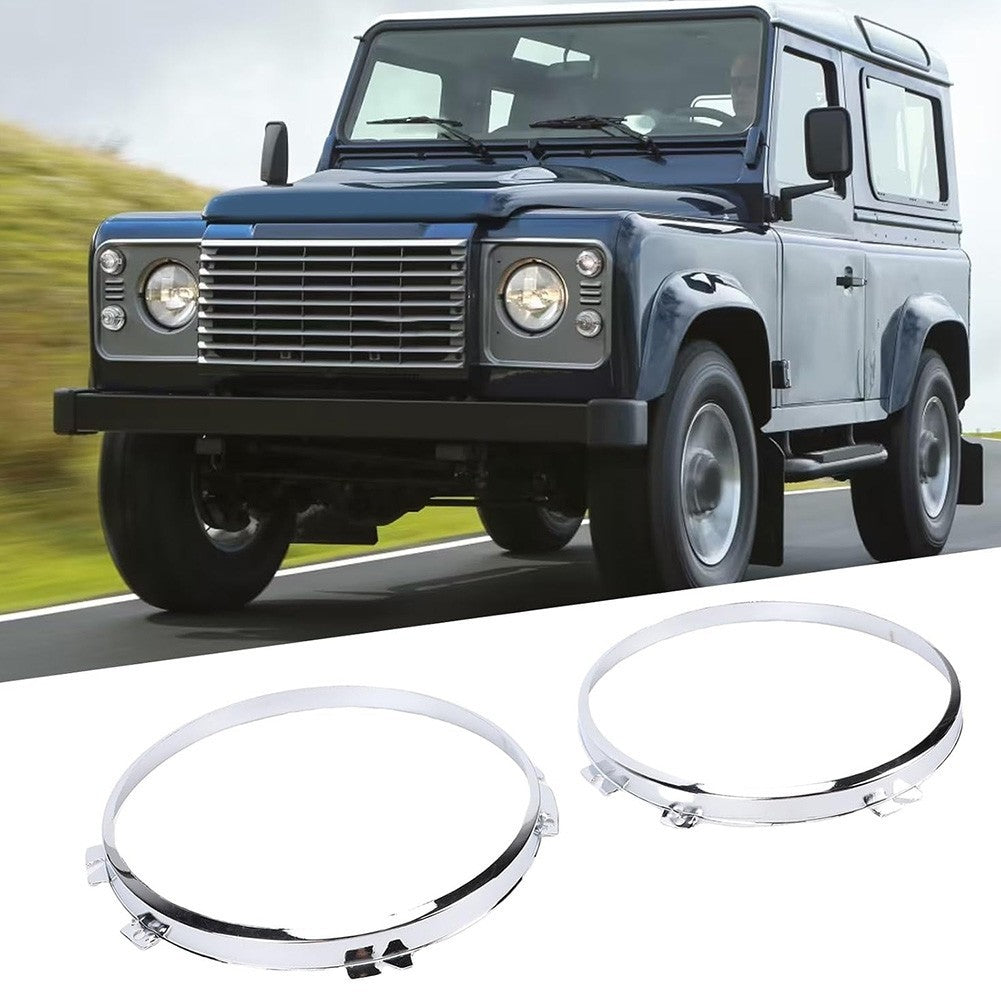 Replacement 7 Inch Headlamp Retaining Bezel Pair for Land Rovers Series 2 2A 3