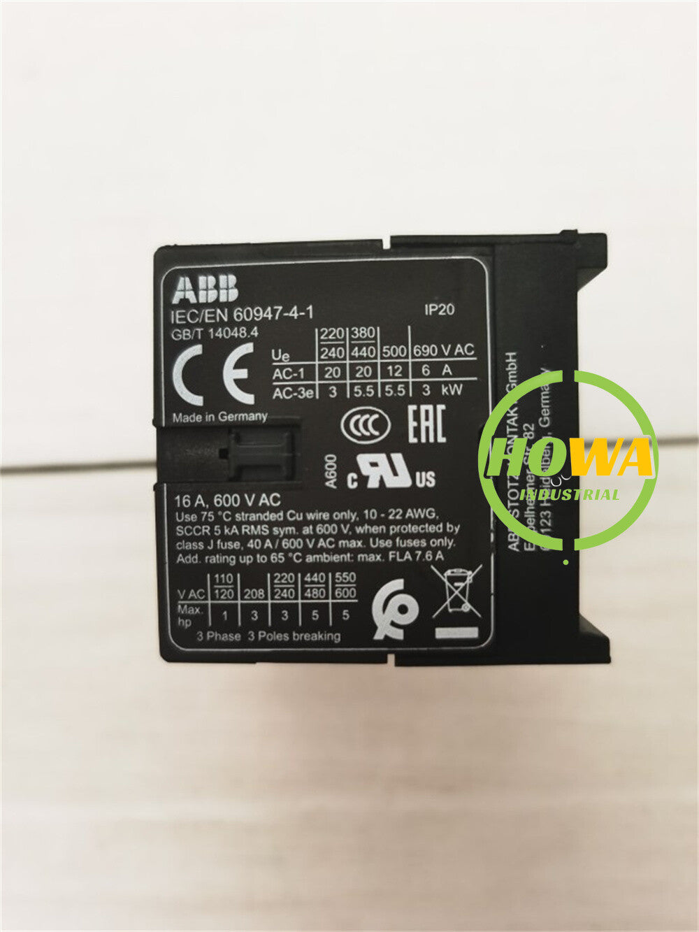 1/piece  ABB Electric Hoist Contactor IEC/EN 60947-4-1 Wide Foot 24V