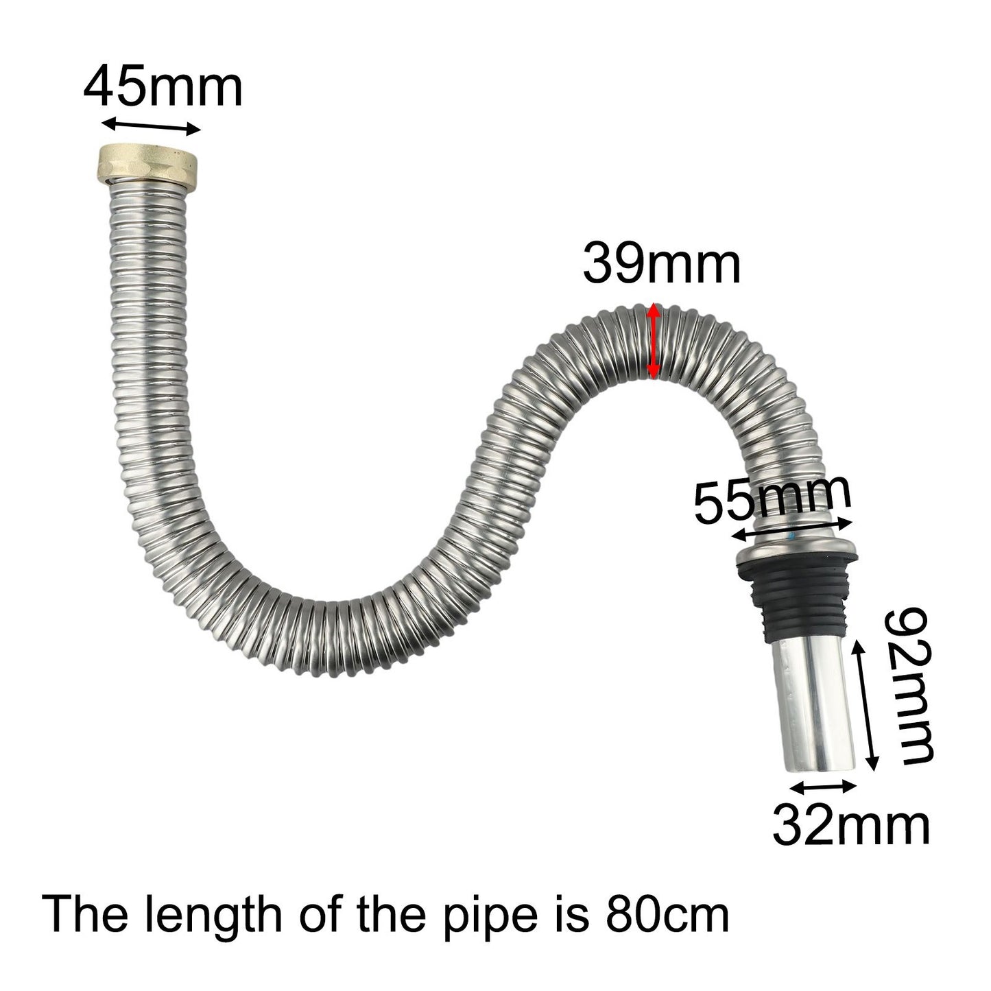 Quick Drainage Stainless Steel Kitchen Sink Drain Pipe with Sealing Lid
