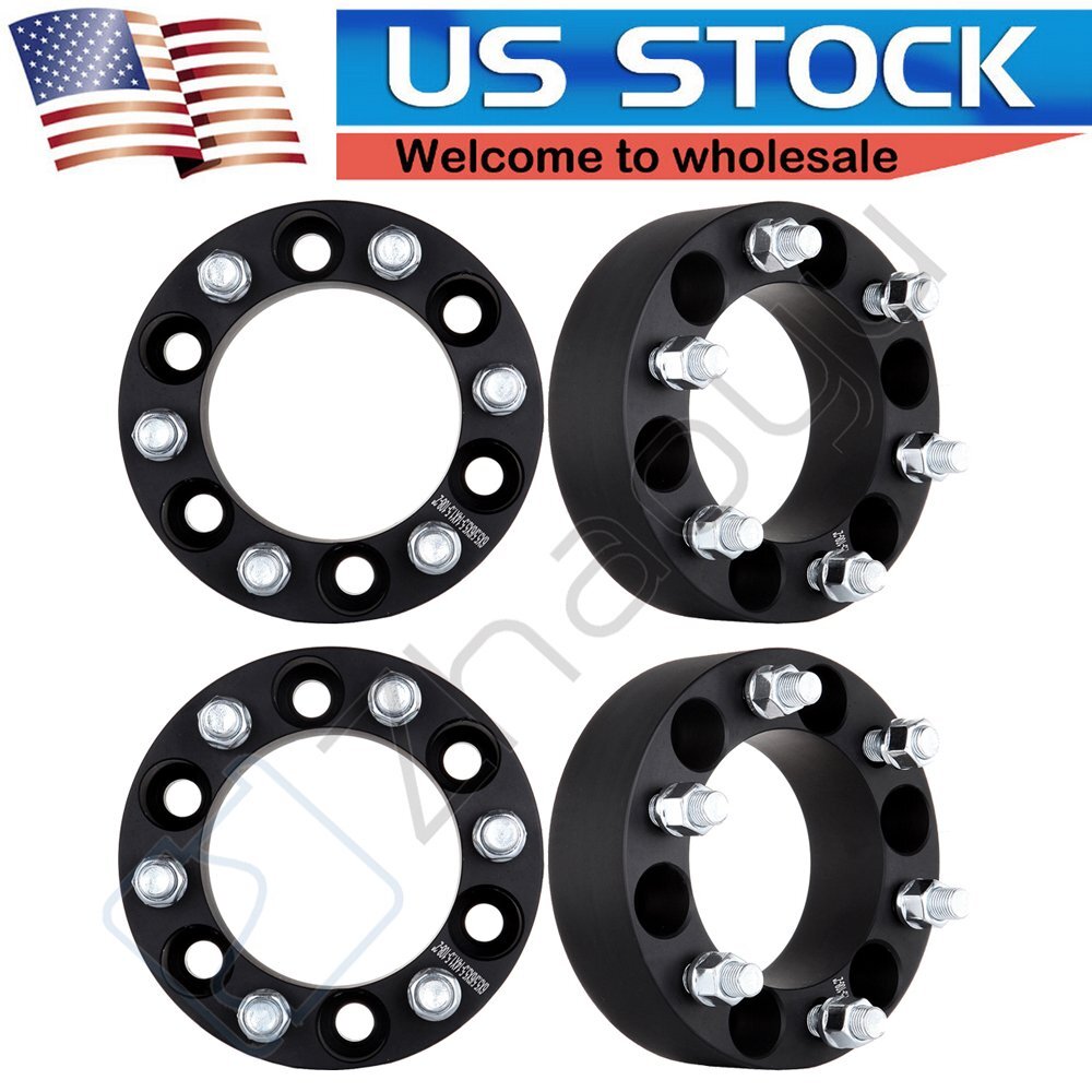 4X 2" 6x5.5 Wheel Spacers 14x1.5 For Chevy K1500 Suburban Avalanche GMC Yukon XL