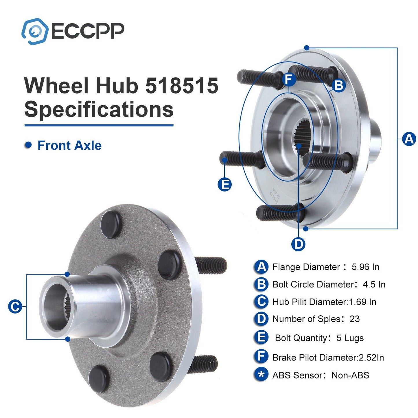 1X Front Wheel Hub & Bearing Kit For Ford Escape Mazda Tribute Mercury Mariner