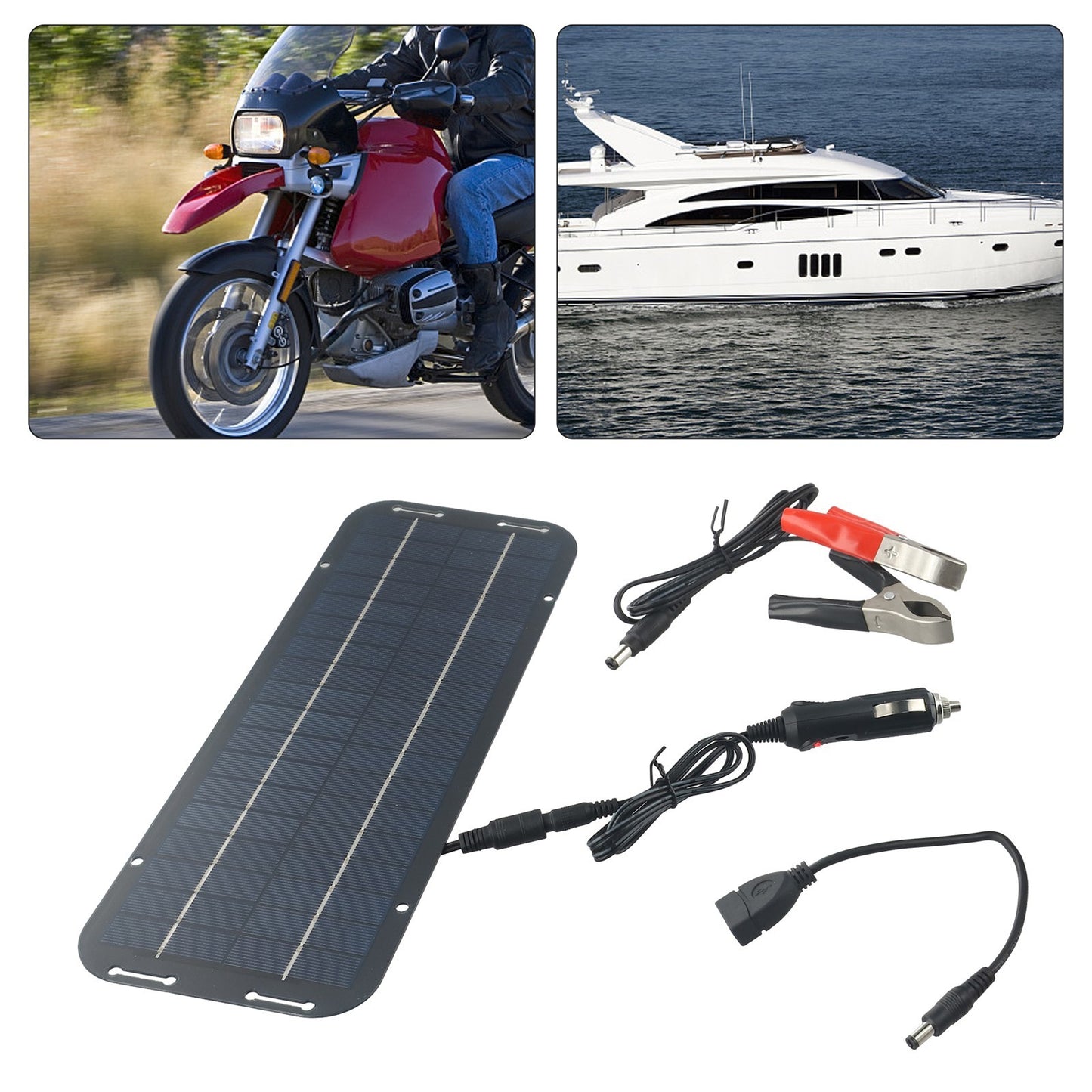Waterproof 60W Solar Panel Trickle Battery Charger for Car Van Boat Kit