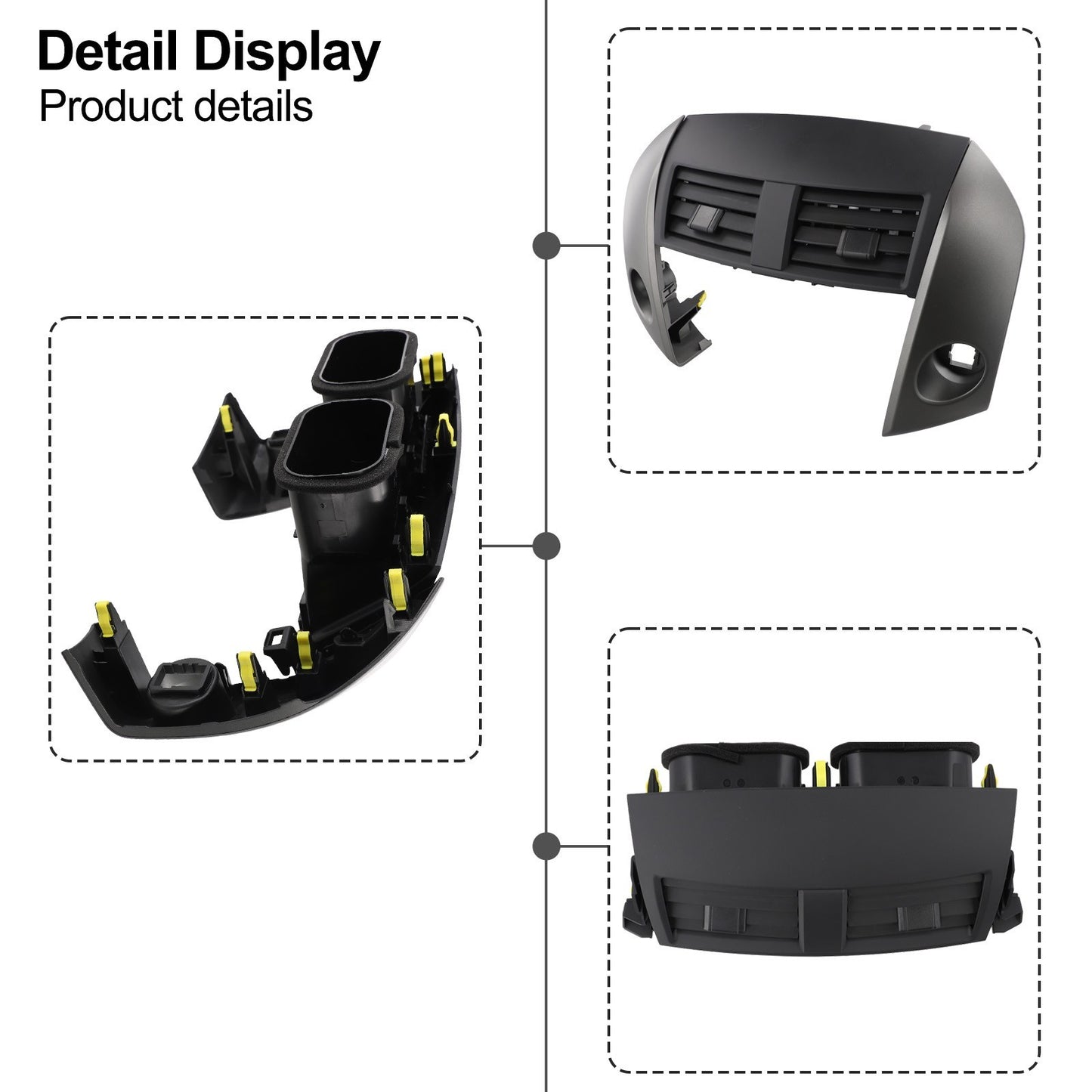 Complete Set Center AC Dash Vents+Trim Bezels For Toyota For RAV4 2006 2012//