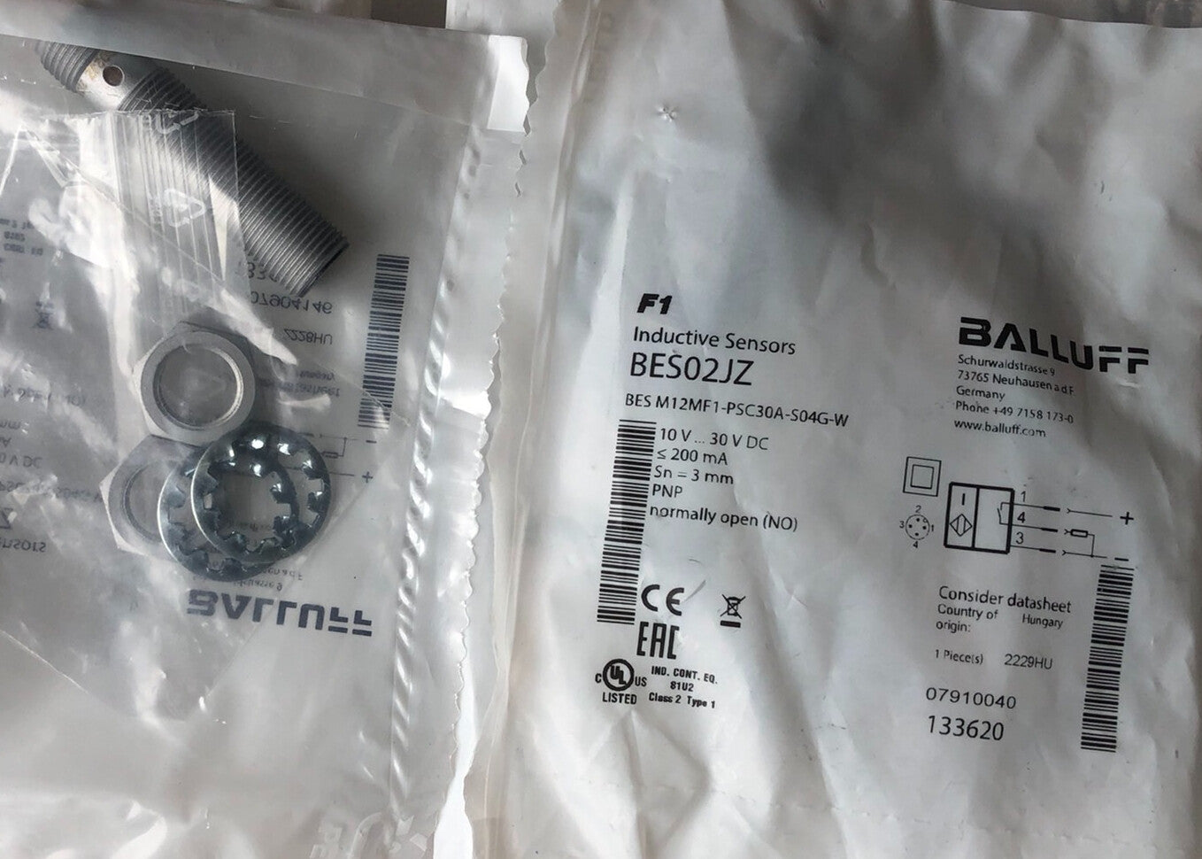 1pcs BALLUFF  BES02JZ   BES M12MF1-PSC30A-S04G-W  Proximity Switch