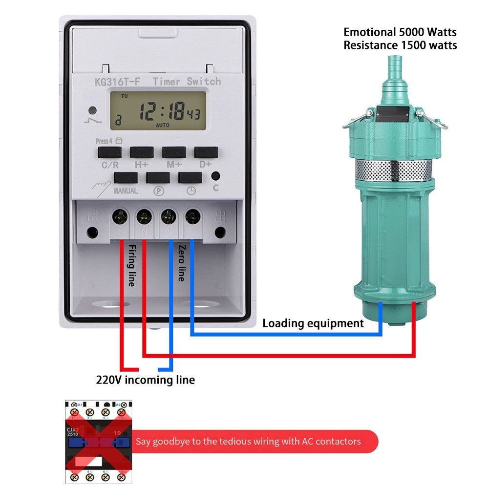 Wall-Mountable Timer Intelligent Timer Home Lighting Control Load Capacity 10A