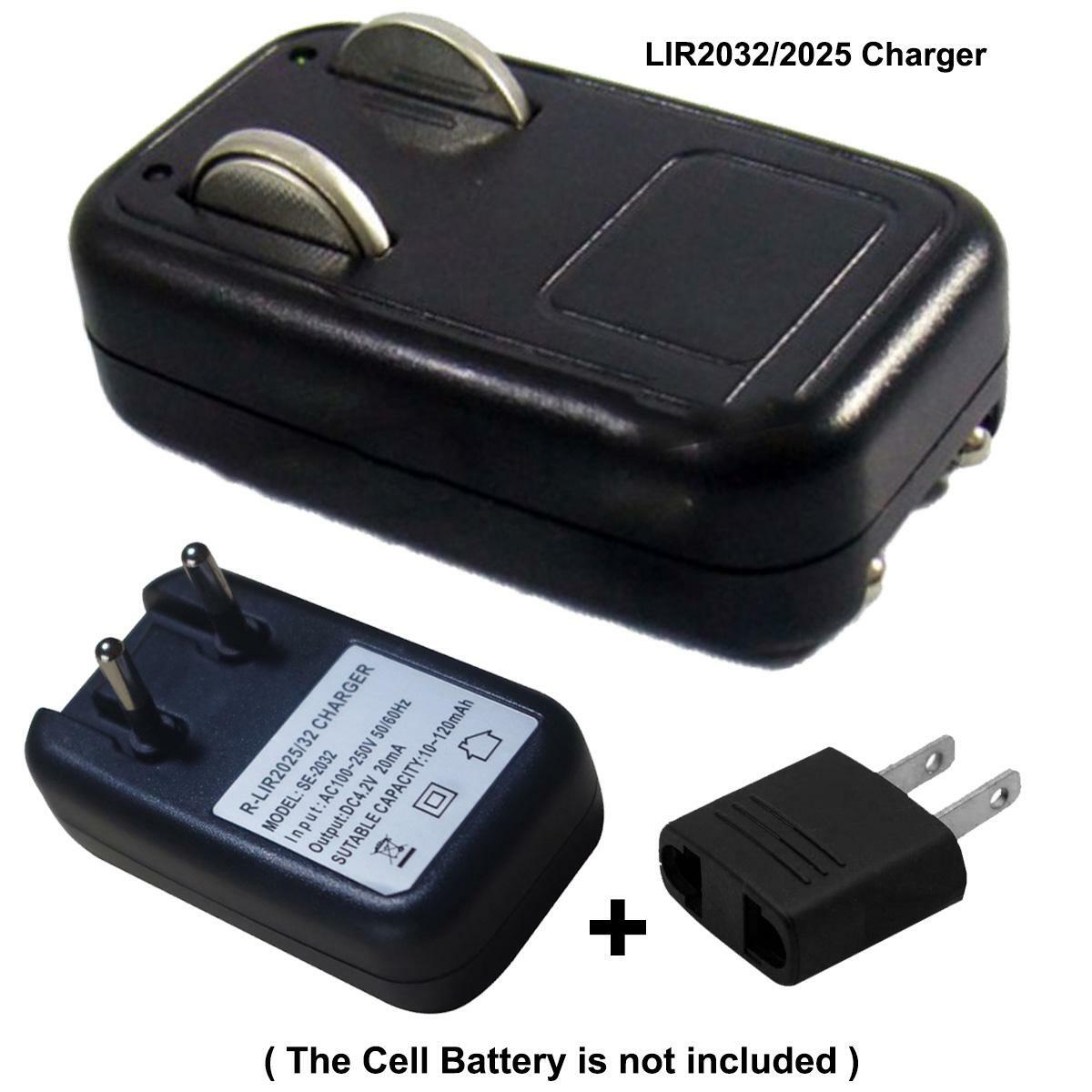 100-250V Charger For 3.6V Rechargeable Lithium LIR2032 /2025 Cell Button Battery